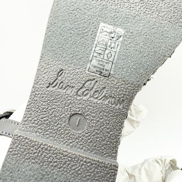 Sam Edelman Kids Holly Sandals US 1 M EU 32 Mockingbird Grey Linen NIB - Picture 11 of 11